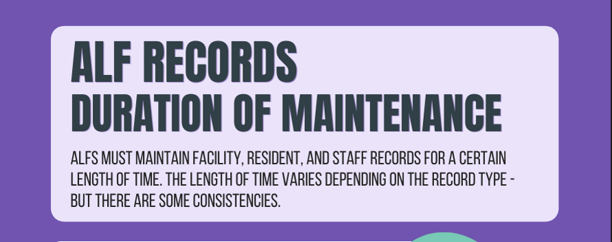 The ALF Records Duration of Maintenance infographic highlights consistencies across record keeping regulations.
